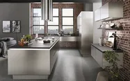 Nobilia SPA Inox Lacklaminat, Stahl gebürstet Nachbildung 1