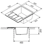 Nobilia SPA FRANKE : Evier à encastrer Sirius S2D 611-62, en tectonite, Carbone 87502 1