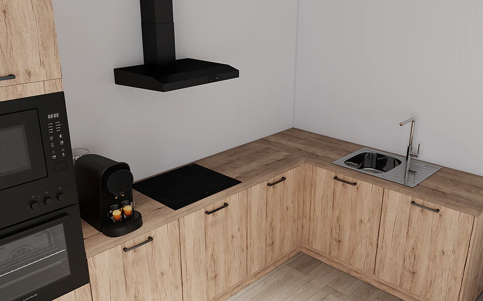 Nobilia SPA Eckküche 365 cm x 185 cm nobi smart Basis Coohom 2
