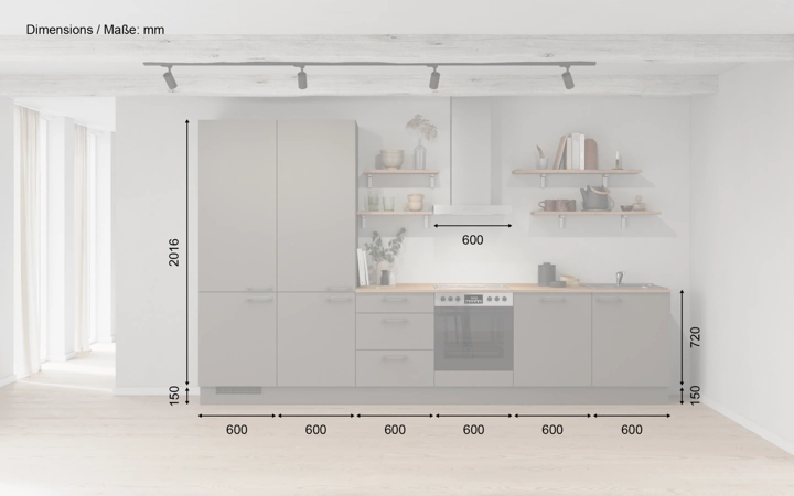 Nobilia SPA Cuisine linéare 360 cm électroménagers inclus planning 10 5