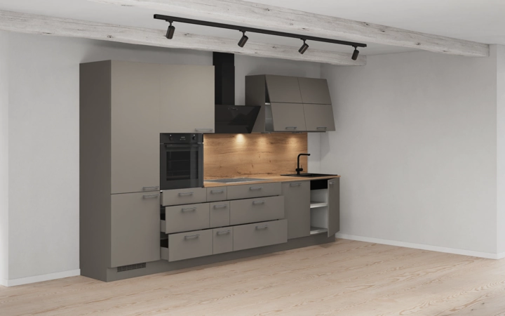 Nobilia SPA Cuisine linéare 360 cm électroménagers inclus planning 3 4