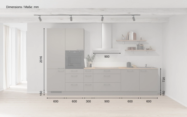 Nobilia SPA Cuisine linéare 360 cm électroménagers inclus planning 9 5